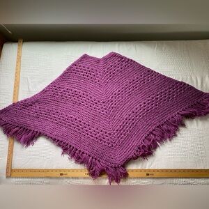 Vintage/retro Crocheted Purple Shawl